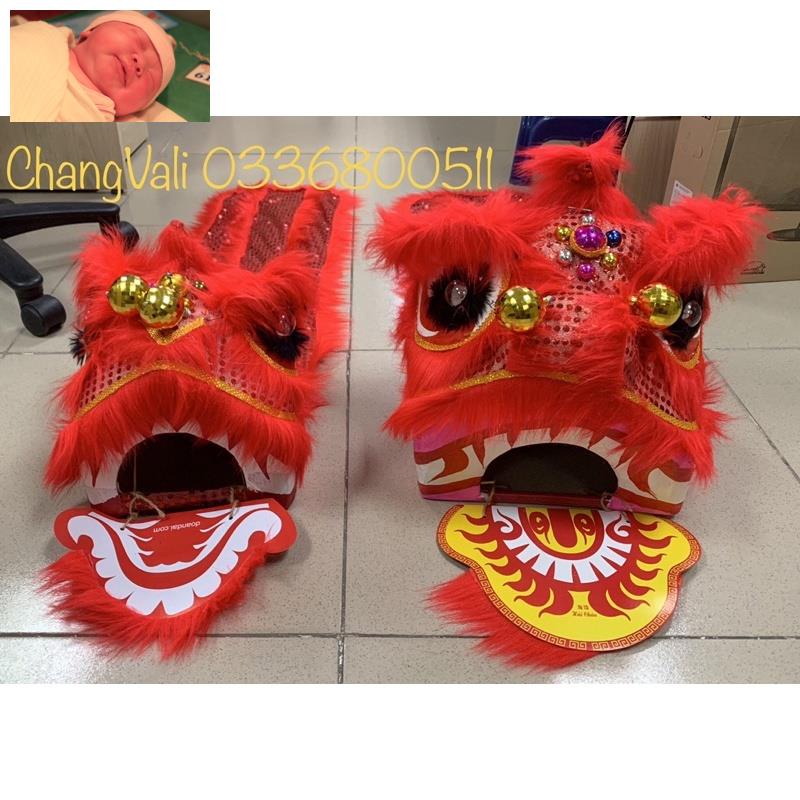 Đầu lân sư tử loại đẹp có đuôi kim sa,có đèn nhấp nháy