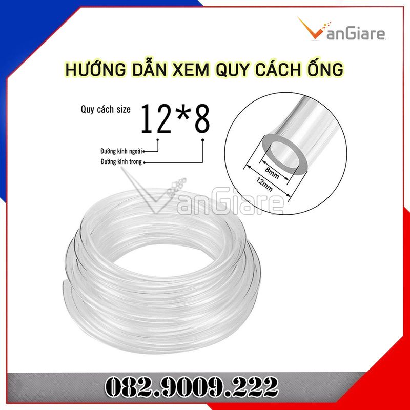 (Bán theo cuộn 90m, 100m) Ống khí nén, ống hơi PU 3mm 4mm 6mm 8mm 10mm màu trắng trong suốt