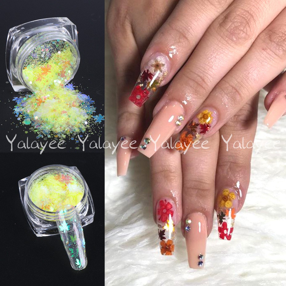 Miếng Dán Móng Tay Màu Laser Trong Suốt Lấp Lánh 4 Màu Tùy Chọn