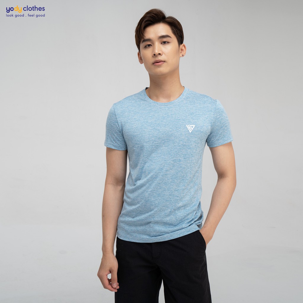 Áo thun nam YODY can sườn kiểu dáng thể thao co giãn tốt TSM3673 | BigBuy360 - bigbuy360.vn