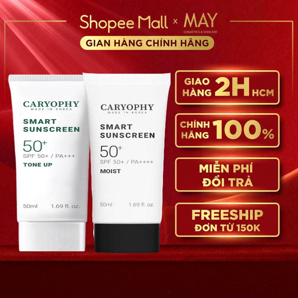 Kem Chống Nắng Caryophy ngừa mụn, giảm thâm, bảo vệ da khỏi tia UV Caryophy Smart Sunscreen Tone Up 50ml