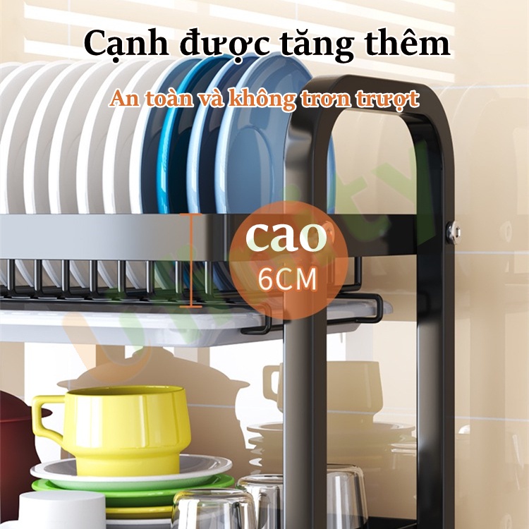 Lifinity Kệ Để Chén Bát Đĩa Đa Năng-Thép carbon Cao Cấp Màu Đen Dung lượng lớn Chịu tải và Ổn định mạnh
