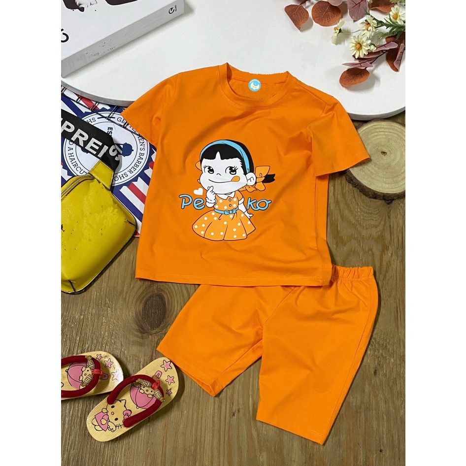Set 3 bộ đồ bé gái bộ đồ lửng cho bé gái in hình BUPBE PEKO đáng yêu chất vải co giãn 4 chiều cho bé từ 8kg đến 25kg