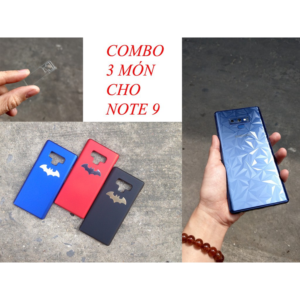 COMBO 3 món Bảo Vệ Samsung NOTE 9: Ốp lưng Batman + Dán lưng 3D + Cường lực camrea