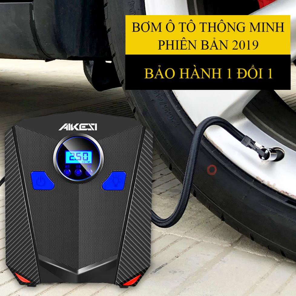 Bơm lốp ô tô, xe hơi AIKESI -chính hãng, BH 3 tháng, điện tử tự động ngắt