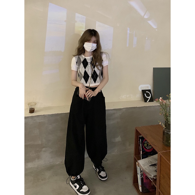 Xiaozhainv Quần Jeans Ống Rộng Lưng Cao Phong Cách Retro Hàn Quốc Thời Trang Cho Nữ