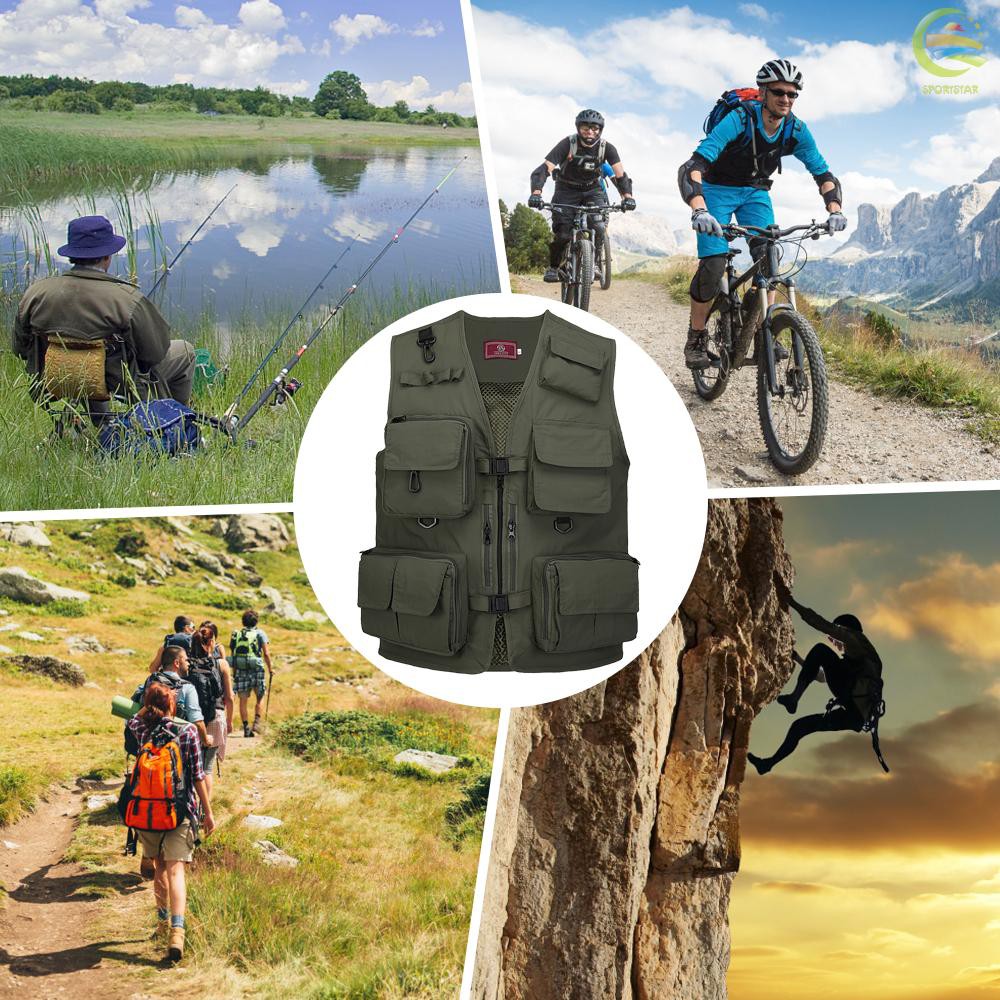 Áo Khoác Đi Câu Cá Thoáng Khí Nhiều Túi Tiện Lợi