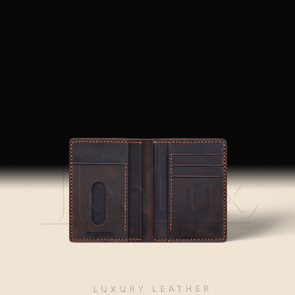 Ví Đứng Da Sáp Đựng Giấy Tờ Cũ Handmade LEALUX The Stand Wallet