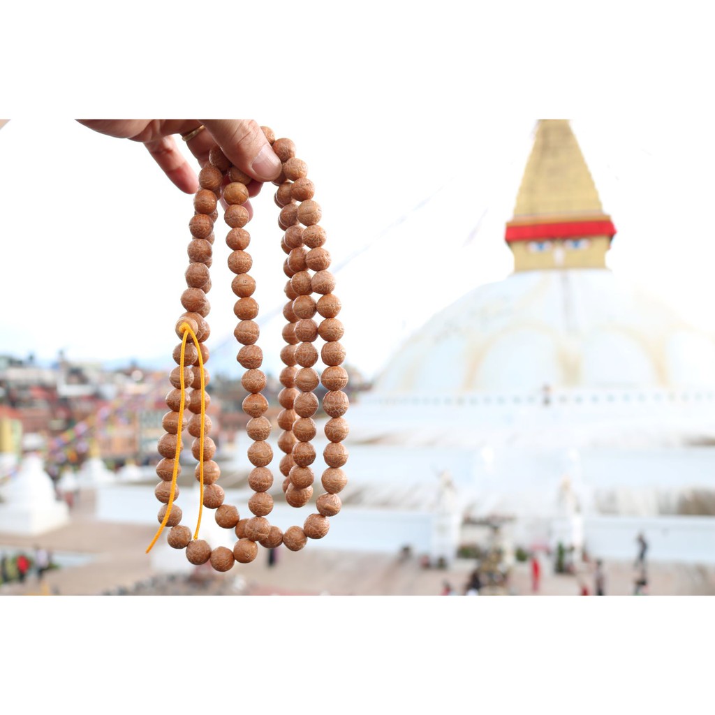 Chuỗi 108 hạt bồ đề Phật nhãn  tự nhiên Nepal 12mm - 13mm / Nepali Handmade Natural Bhodi Chitta Mala