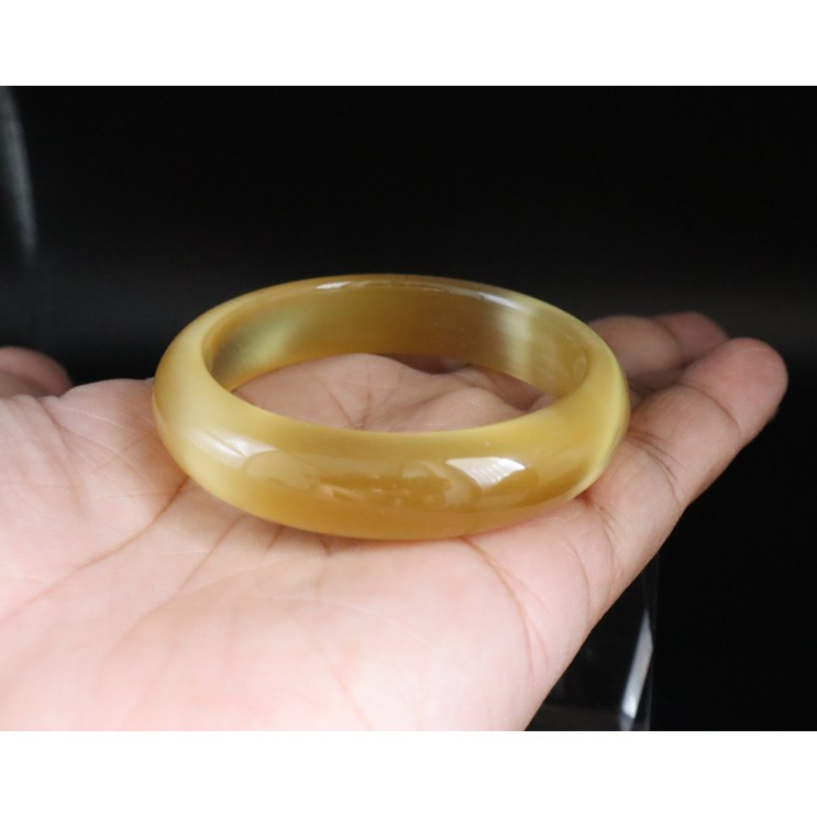 Vòng tay mắt mèo bản nhỏ nguyên khối tự nhiên mệnh kim,đủ side-có tư vấn nitay (VÀNG)