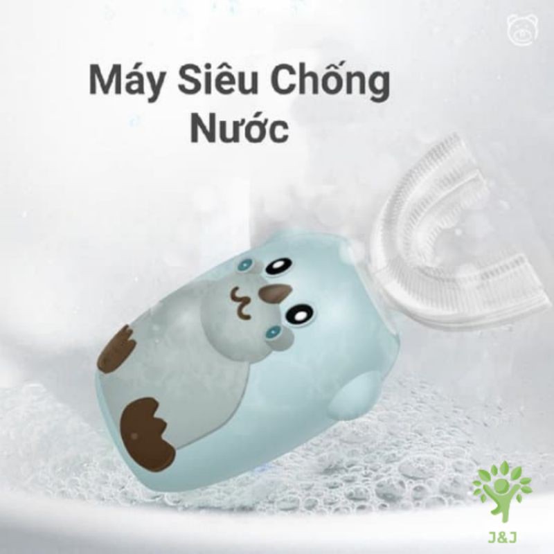 Bàn Chải Điện Chữ U Cho Bé từ 2-8 tuổi Máy Đánh Răng Tự Động