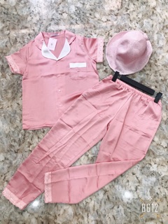 BỘ LỤA SATIN ÁO CỘC QUẦN DÀI PHỐI REN 2019