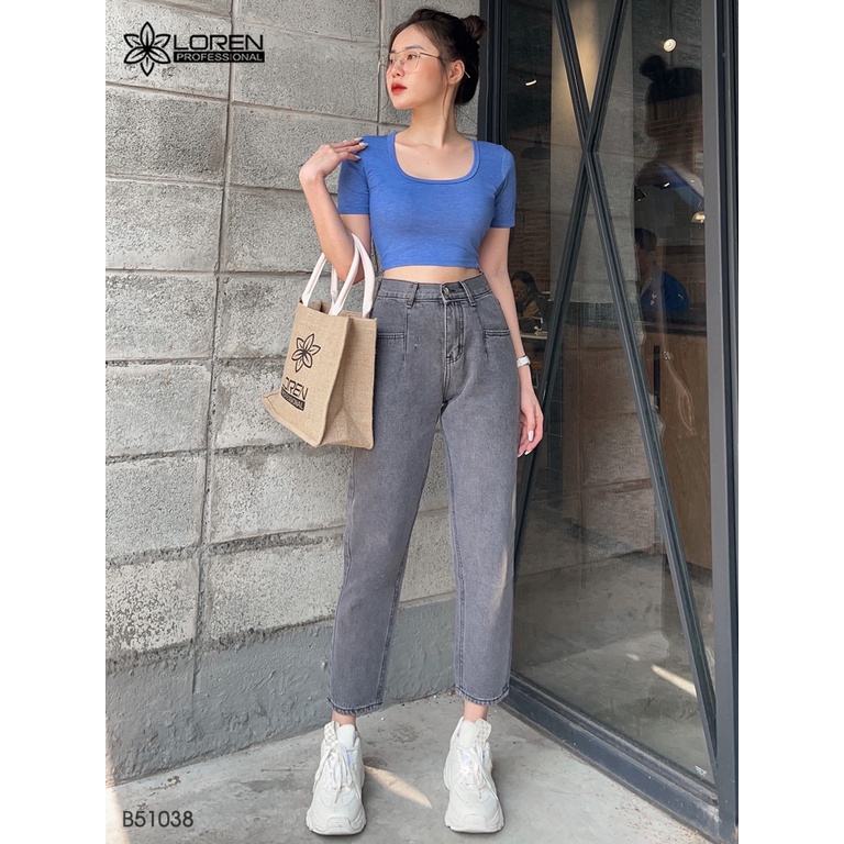 Quần jean baggy LOREN trơn kiểu túi B51038