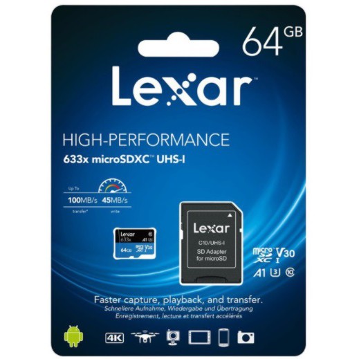 Thẻ Nhớ Chất Lượng Cao 128G 32G 64G LEXAR CLASS 10 - 80MB/S - Phù hợp lắp CAMERA IMOU C6N RANGER C6CN C1C BH 5