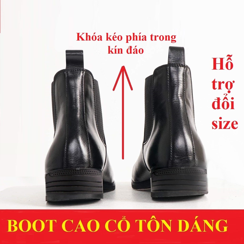 Giày Chelsea Boots Zip Nam Cao Cổ Khóa Kéo UDANY Thời Trang Tôn Dáng - GCN10