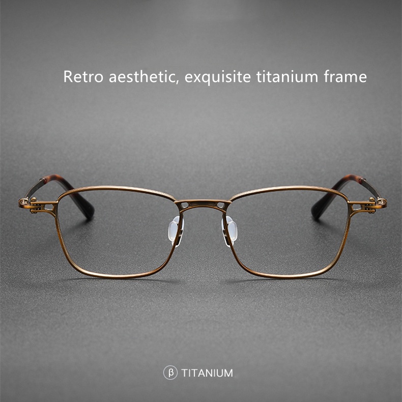 Ta.vat Mắt Kính Gọng Titan Nguyên Chất Hình Chữ Nhật Phong Cách Retro Cho Nam RLT5890