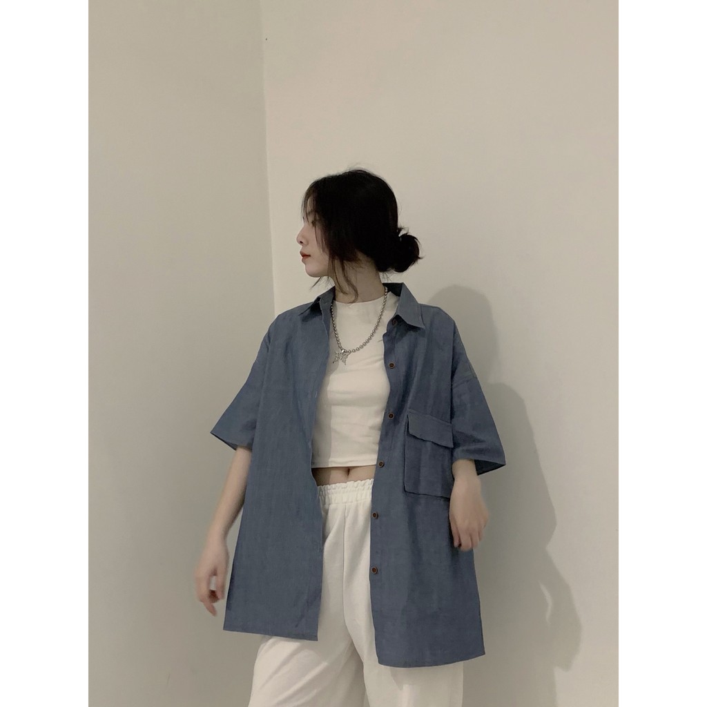 [Mã FAMARAL2 giảm 10K đơn 50K] [ ẢNH THẬT ĐỘC QUYỀN ] Áo sơ mi denim S1
