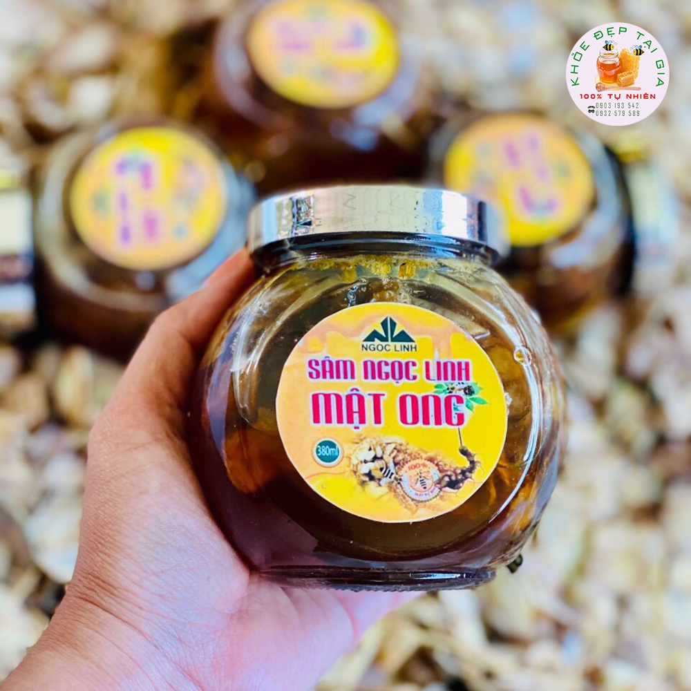 Sâm Ngọc Linh Ngâm Mật Ong Rừng Tự Nhiên Nguyên Chất - Chính Gốc Nam Trà My Quảng Nam - Nhà Làm - Hủ 160ml