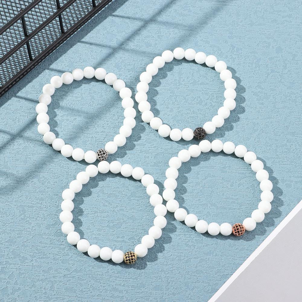 Vòng Tay Chuỗi Hạt Màu Đen Nhám Phong Cách Cổ Điển