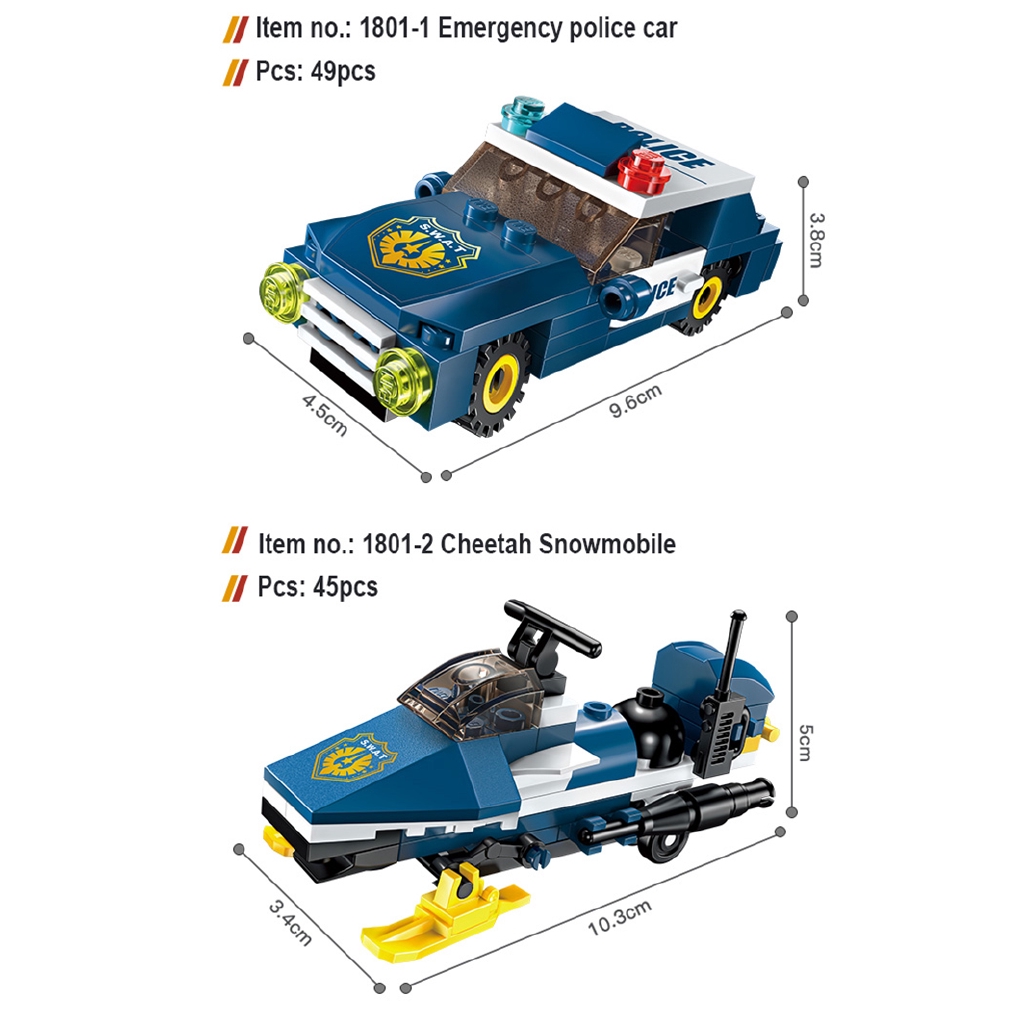 Bộ Đồ Chơi Lắp Ráp Lego Xe Cảnh Sát 8 Trong 1 381 Chi Tiết