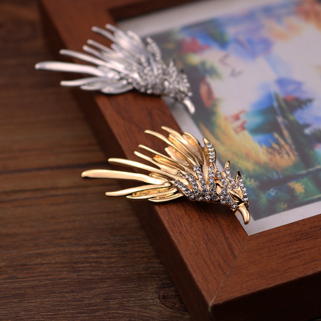 Ghim Cài Áo Hình Chim Đại Bàng Đính Đá Sang Trọng Cho Nam