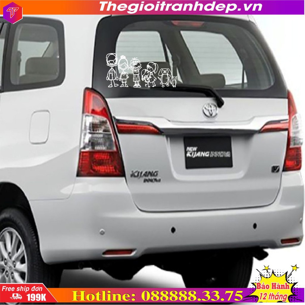 Sticker dán xe hơi gia đình hạnh phúc Far-07