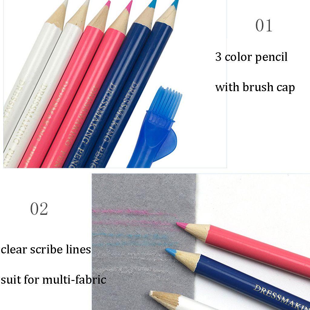 Set 3 Bút Chì Vải Màu Đỏ Trắng Kèm Nắp Cọ Vẽ Sáng Tạo