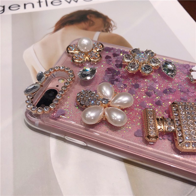 Ốp Lưng Kim Tuyến Nước Hình Hoa Cho iphone 14 13 12 pro max iphone 11 pro max xs xr x