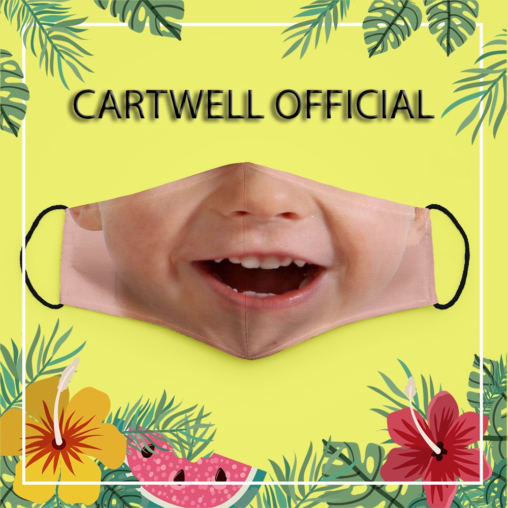 Khẩu trang vải chảy mũi dễ thương mặt cười hút thuốc cười baby 6 CARTWELL có thể giặt và tái sử dụng chống giọt bắn thoá