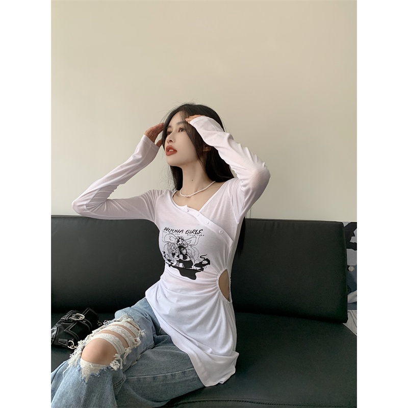 Áo Thun Dài Tay Ôm Dáng Thời Trang Dành Cho Nữ