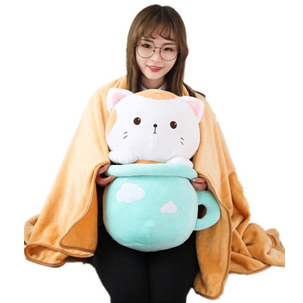 Bộ Chăn Gối Ngủ Trưa 3 Trong 1 Kiểu Động Vật Hoạt Hình Dễ Thương