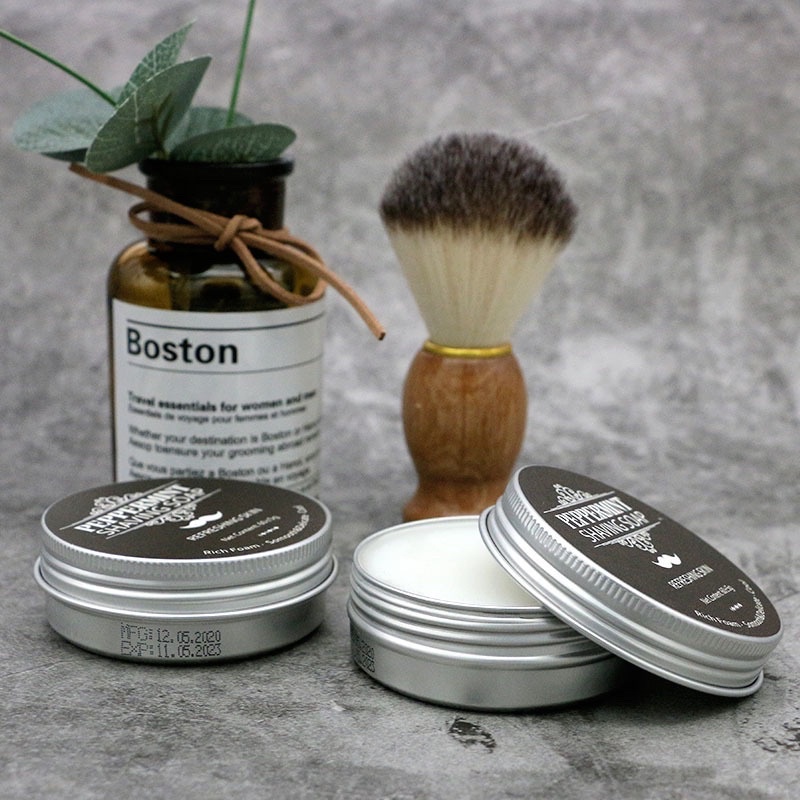 Sáp cạo râu, cạo lông hương bạc hà tạo bọt mềm mịn pepermint shaving soap