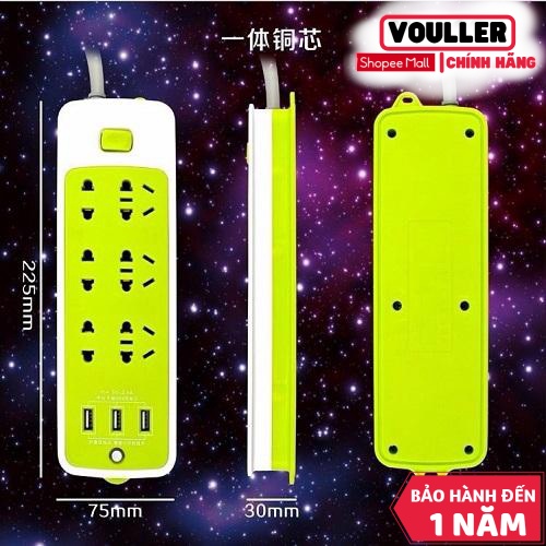 Ổ Cắm Điện Vouller 9 Ổ Cắm 3 Usb Tặng Kèm Đèn Led Usb Làm Đèn Ngủ