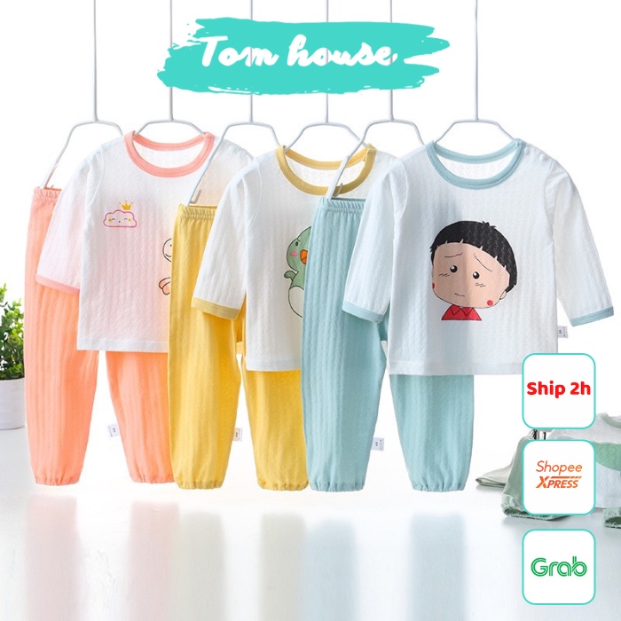 Bộ Lửng Dài Tay Mỏng Mát Cho Bé Trai, Bé Gái Nằm Điều Hoà, Chống Muỗi Đốt Mùa Hè 𝟎𝟏𝐁𝐃𝐓