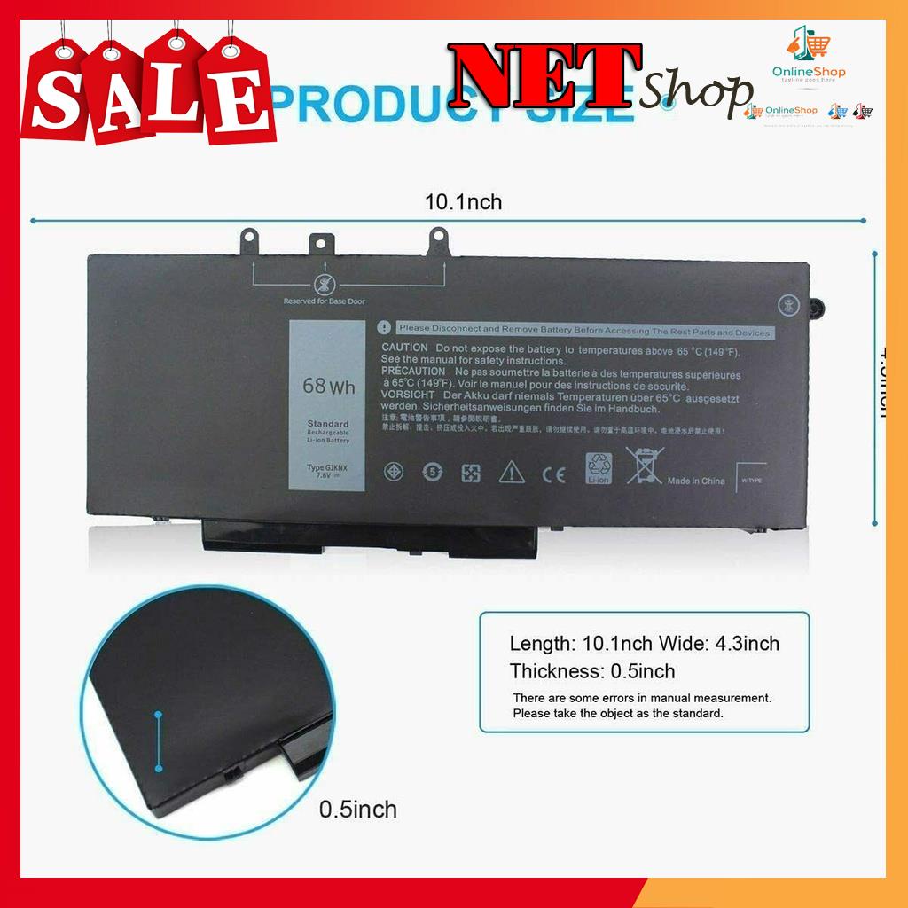 💖 Pin Laptop Dell Latitude E5480 5580 E5490 Precision 3520 GJKNX Battery 68Wh
