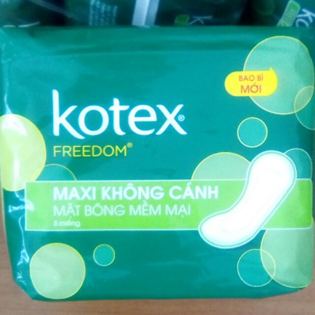 (Mặt bông)Băng vệ sinh Kotex Freedom Dày KHÔNG Cánh 8 miếng/gói.