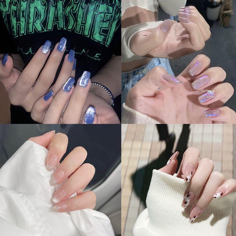 MIHAN1 Bộ 24 Móng Tay Giả Che Phủ Toàn Diện Tháo Rời Được