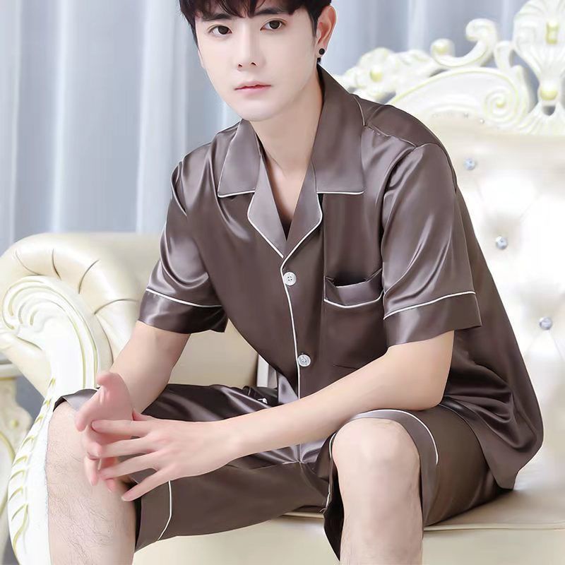 Dồ ngủ ngắn tay lụa Pijama nam nữ  chất siêu đẹp Màu đặc cao cấp