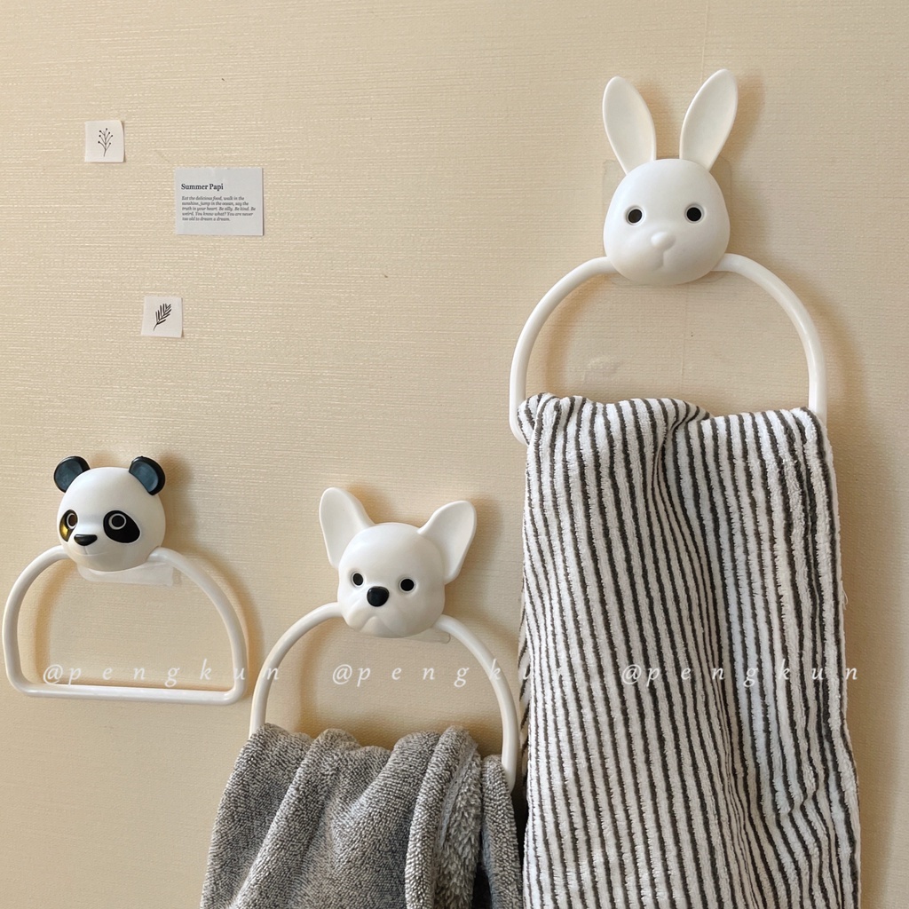 Giá Treo Khăn Gắn Tường Không Cần Khoan Họa Tiết Hoạt Hình Dễ Thương