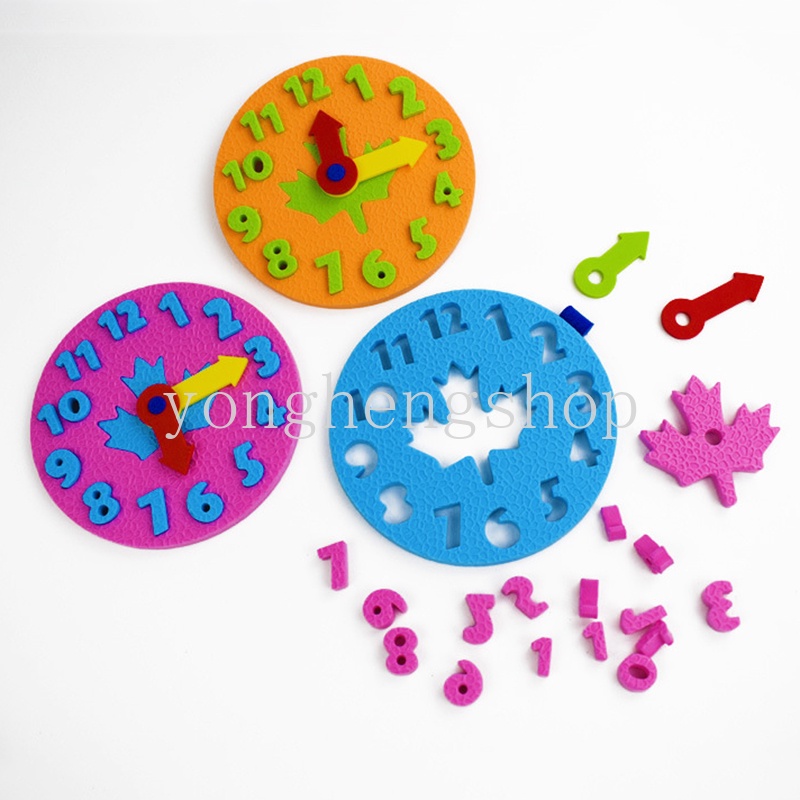 Đồ Chơi Đồng Hồ 3D Kỹ Thuật Số Bằng Eva Giáo Dục Nhận Thức Cho Bé DIY