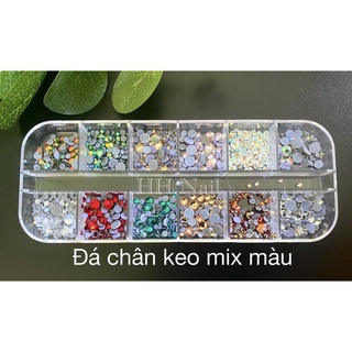 Đá chân keo khay 12 ô trang trí móng