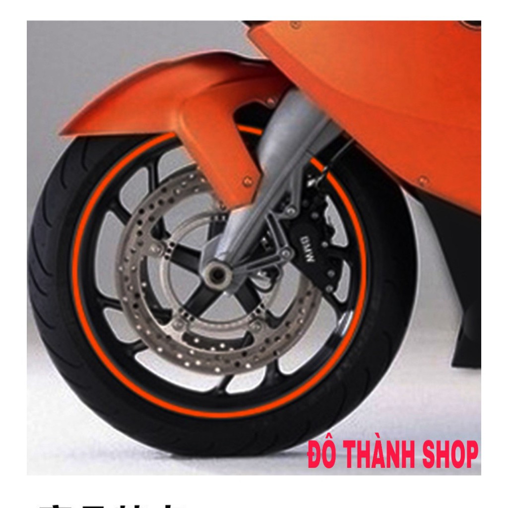 Bộ decan dán phản quang vành xe 18 miếng oto ,xe máy nhiều màu