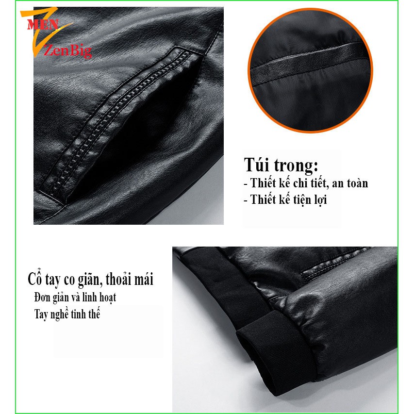 áo khoác da nam 2 lớp size big size dành cho người béo, người mập có bụng | BigBuy360 - bigbuy360.vn