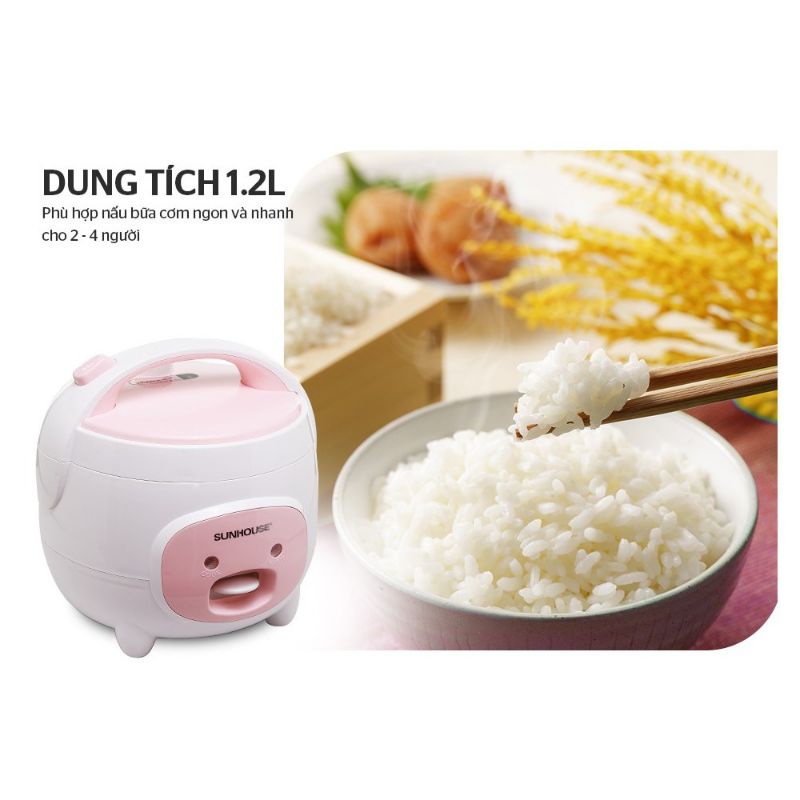 NỒI CƠM ĐIỆN SUNHOUSE Dung tích 1,2L SHD8217W và 1,8 lít  8602W hàng chính hãng bao lỗi 1 đổi 1