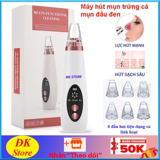 Máy hút mụn đầu đen mụn cám cao cấp dụng cụ làm sạch lỗ chân lông kèm 6 đầu hút siêu mạnh loại bỏ mụn và bã nhờn mẫu mới