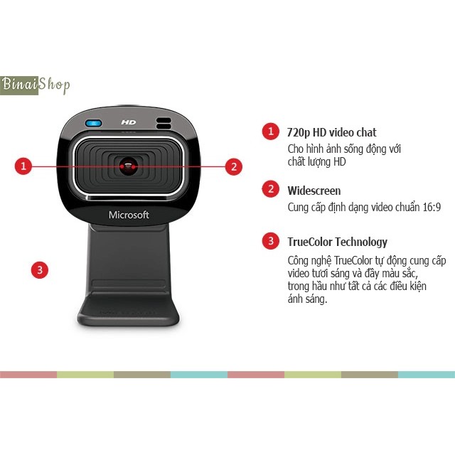 Webcam cho laptop Microsoft LifeCam HD-3000