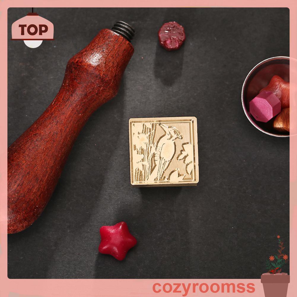 Con dấu sáp hình vuông chủ đề cây cảnh động vật phong cách retro dùng cho trang trí sổ tay