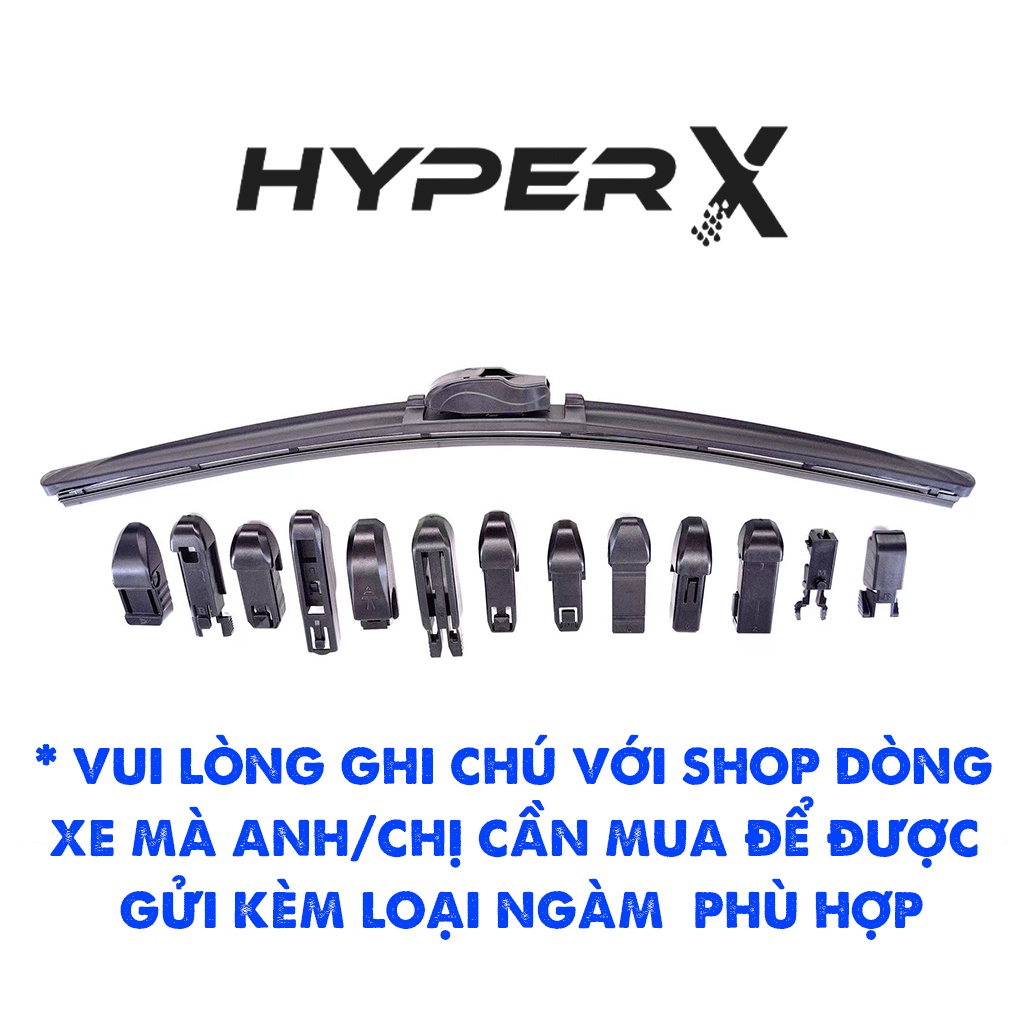 Gạt Mưa Silicone HyperX CAO CẤP Hỗ Trợ Thay Ngàm Đa Năng Lưỡi Gạt Phủ Nano Hiệu Ứng Lá Sen (phiên bản 2022)