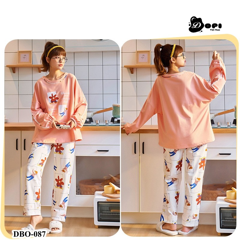 (DBO087) Đồ bộ mặc nhà thu đông dài tay cao cấp