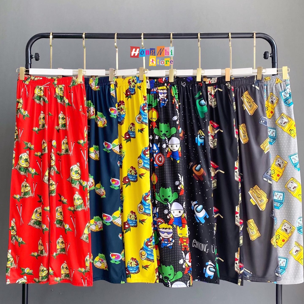 Quần Hoạt Hình Dài Bánh Tráng Trộn Ống Rộng Cartoon Pant V2 Oversize Ulzzang Unisex - MM